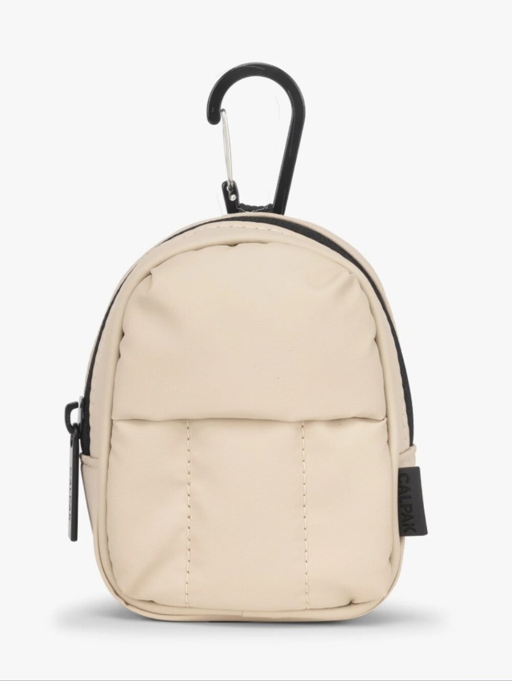 Calpak Luka Backpack Zip Bag Charm Cream Mini Pouch with Carabiner